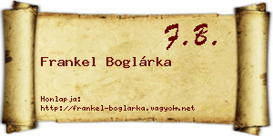 Frankel Boglárka névjegykártya